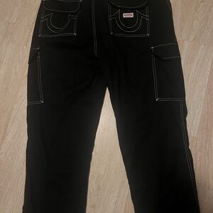Men's Black Cargo Pants true religion